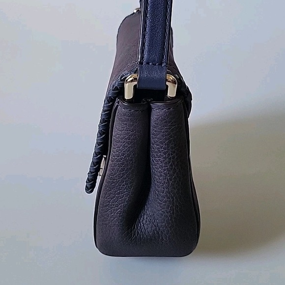 Kate Spade Adalise Crossbody Saddlebag Purple Pebbled Leather Chic Elevated - Picture 3 of 15